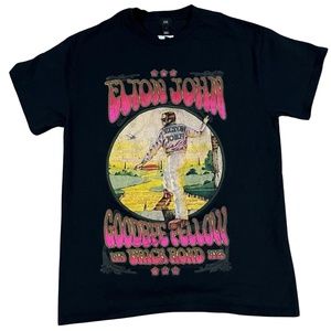 River Island Elton John T-Shirt in Black